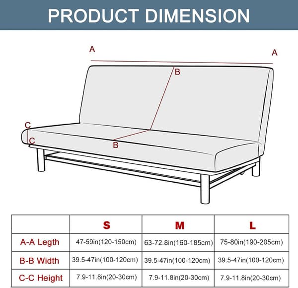 Tøyelig Click Clack-sofaovertrekk med kappe - Rosa - Stor - Mykt spandex-sofaovertrekk for armløse sofaer, sammenleggbart og vaskbart