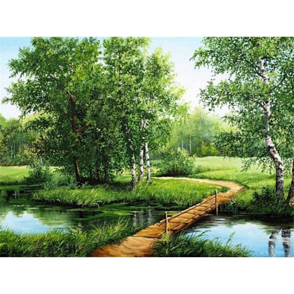 30x40 cm 5D DIY Täydellinen Timanttimaalaus, Maisema auringonlaskun aikaan