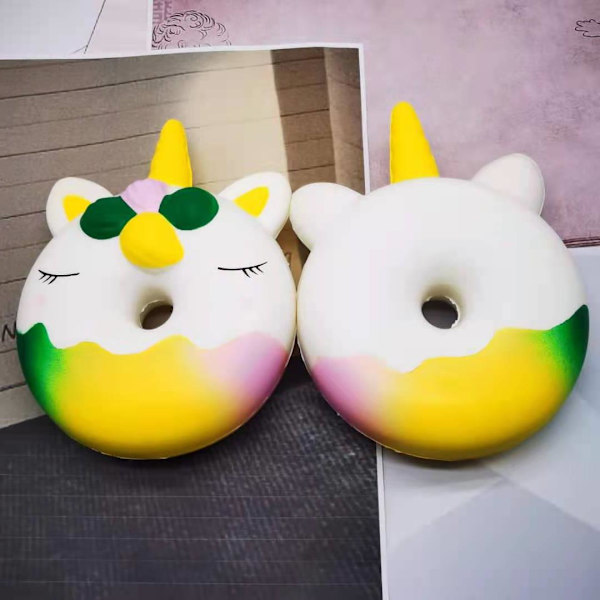 2-pack 6 tum stora Squishies Jumbo Unicorn Donut Kawaii Mjuk Långsam
