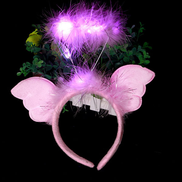 4 st ljusa ängel gloria pannband LED fjäder ängel hår ring ängel kostym accessoarer för hall