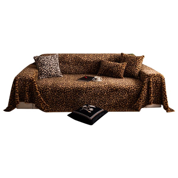 Vinter sofahåndklæde varmt plys sofabetræk vaskbart støvtæt sofaplaid beskytter sofa kat (180x130cm, Kaffe)