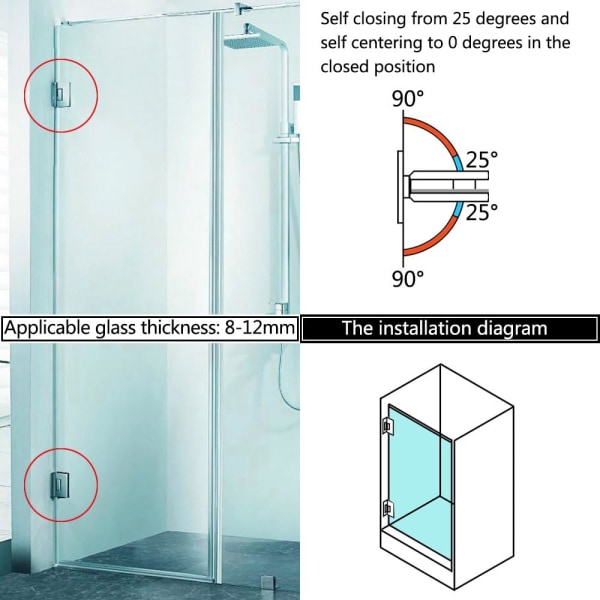 Clamp Door Hinge 90 Degree Folding Stainless Steel Wall Connector Hinge, Adaptive from 8 t