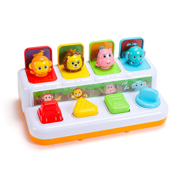 Pop-up leksak med djur och färger - för barn 18 mån