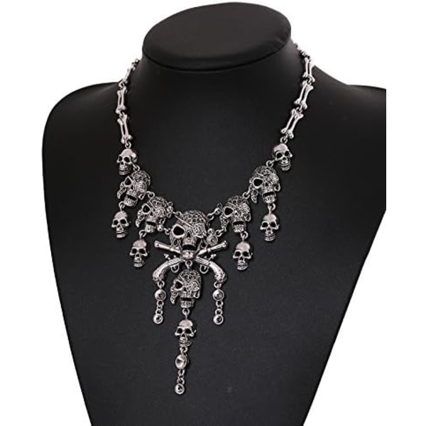 Dödskalle Halsband, Rock Halsband, Halloween Halsband, Klassiskt Dödskalle Hänge Halsband, Cthulhu Halsband