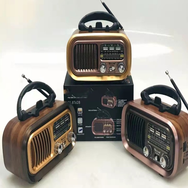 Bärbar radio（1 stycke, slumpmässig färg）, Vintage Bluetooth FM/AM