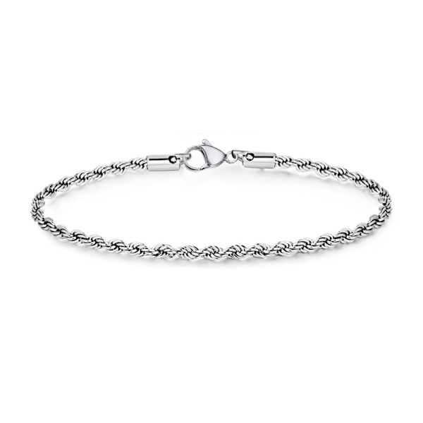 3mm Diamantklippt Flätad Repkedja Armband för Kvinnor Män