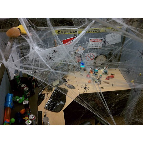 Falsk edderkoppespind edderkoppespind Halloween fest udendørs dekoration ite