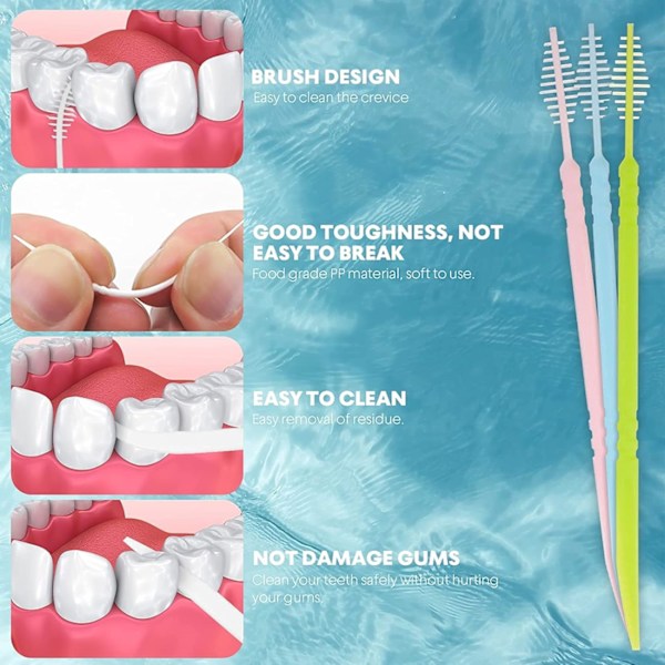 Dobbelt Hoved 50 stk/Æske Tandtråd Interdental Tandstik Børste Tandstikker Tandpleje Mundpleje Tandstikker 7 stk