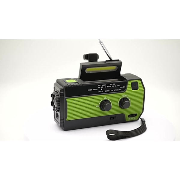 st Nödradio med Solceller, Handvev, Självdriven, med LED-ficklampa, SOS-larm, AM/FM Väderradio med Uppdragning och 4000mAh Batteri för Nödsituationer