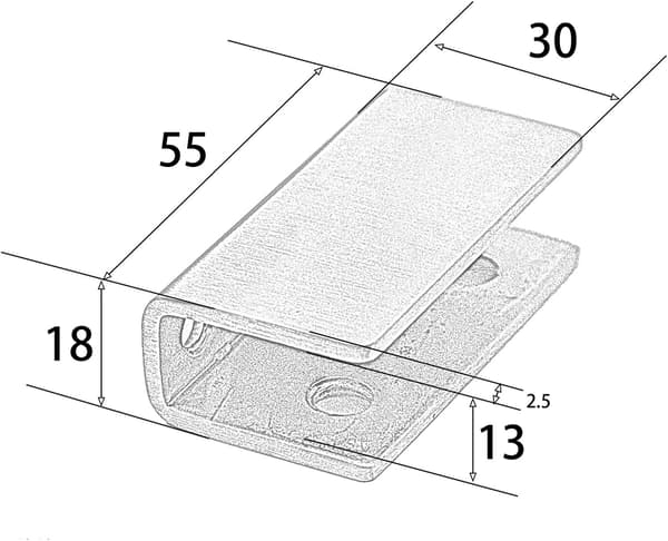 Pieces Rustfrit Stål Glasklemme Justerbar Glashyldebeslag 8-12mm Tykkelse Rektangulær Glasklemme Rustfrit Stål