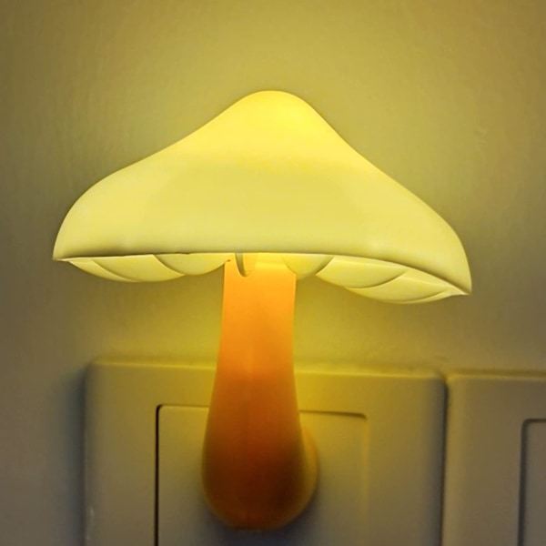 Sensor LED Natlampe Stikkontakt Væghængt Lampe, Energibesparende Natlys Sød Svampe Natlys til Voksne Børn Soveværelse,Ba