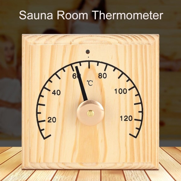 Saunatermometer, 0~140℃ Saunarums Termometer Træ Indendørs Termometer Temperaturvisning til W