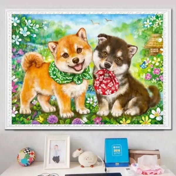 40x50 cm  5D Peinture Diamant DIY Complet, Chien de compagnie m