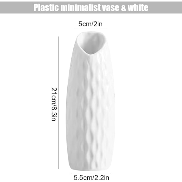 Modern Hållbar Plastvas Dekorativ - Nordisk Stil Enkel Vas Okrossbar - Hög Vas för Vardagsrum Kontor Bröllop