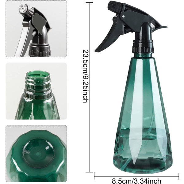 2 stk. 500 ml tomme sprayflasker, tomme sprayflasker, tomme spra