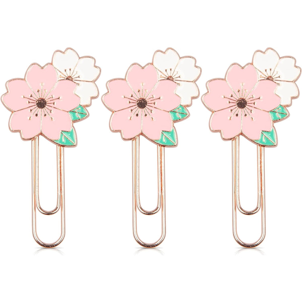 3 st Sakura Pappersklämmor, Söt Färgglad Sakura Pappersklämma