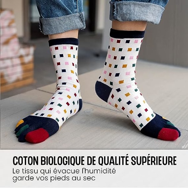 Five Finger Socks Miesten puuvillaiset Mid Tube -sukat syksyllä ja talvella