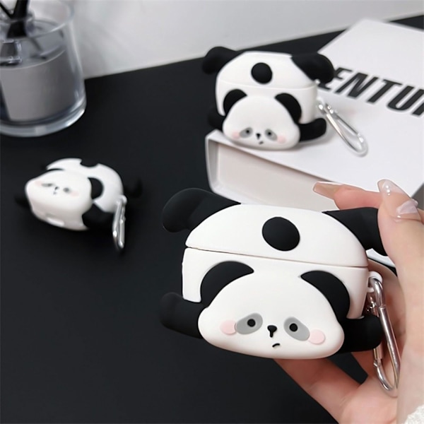 Sött Kawaii-fodral för AirPods 4, Skal Kompatibelt med AirPod 4:e Generationen 2024, Roligt Panda Stötsäkert Skyddande Hörlursfodral för Air pods 4,