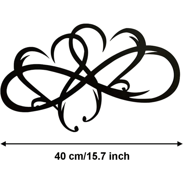 Dekoration Murale en Acier Coeur Infini, 35*21cmArt Mural en Mé