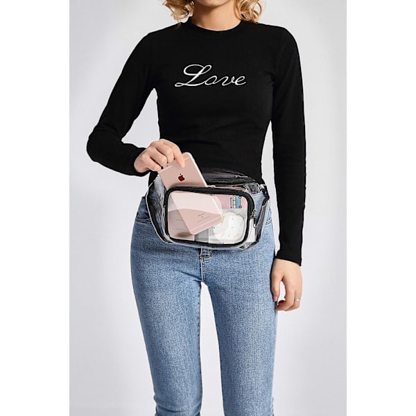 Fanny Packit naisille ja miehille, läpinäkyvä vedenpitävä Fanny Pack Cute