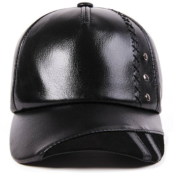 Herrar Läderhatt Vår och Höst Herrar och Damer Casual Baseballkeps i Äldre Anka Tunga Hatt