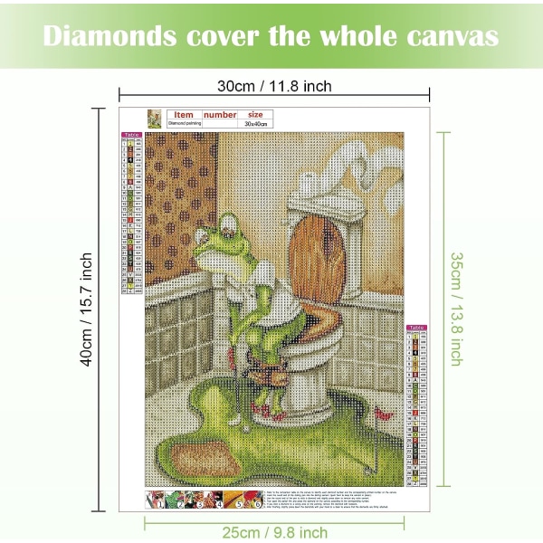 MH-30x40CM Frog Diamond Painting Full Rhinestones, Diamond Embroider