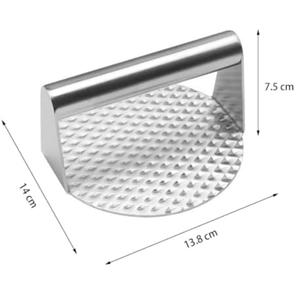 14x7,5 cm Burgerpress i 304 Rostfritt Stål, Rund Hamburgerpress, Hamburgerpress för Biff, Burger, Kött