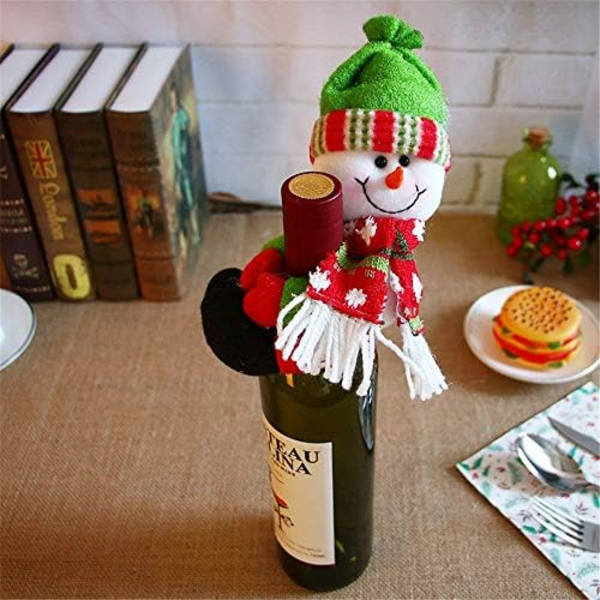 3 Styk Vinflaske Dækning Hugger Holder Flaske Topper Julepynt Spisebord Ornamenter Snemand Julemand E