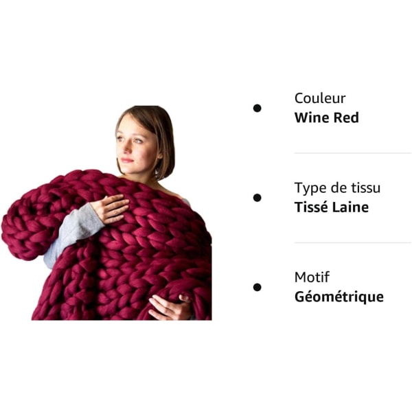 (80X100,viininpunainen) Paksu neulottu ruudullinen paksu neulottu ruudullinen neulottu ruudullinen käsinkudottu karkeavillainen sohvapeitto