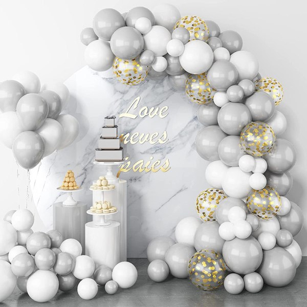 Balloon Combo Kit Grey Balloon Decoration Kit Balloon Chain Set Latex Balloon Wedding Birthday Party