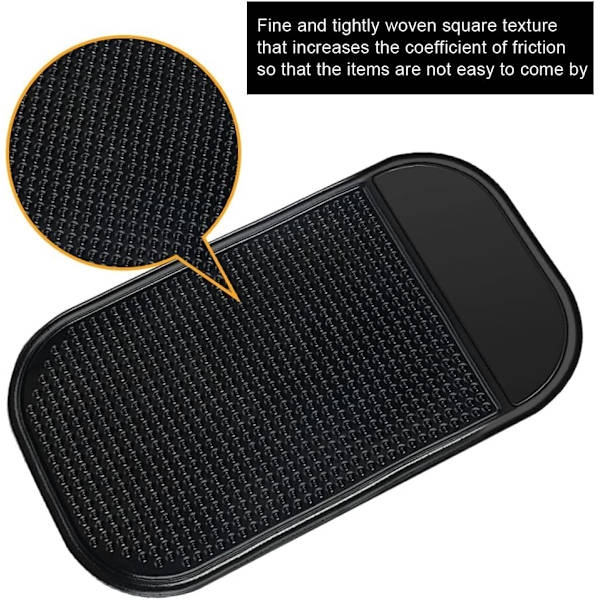 2 stk. Anti-Slip Matte 14 x 8 cm Bil Instrumentbræt, Bil Instrumentbræt