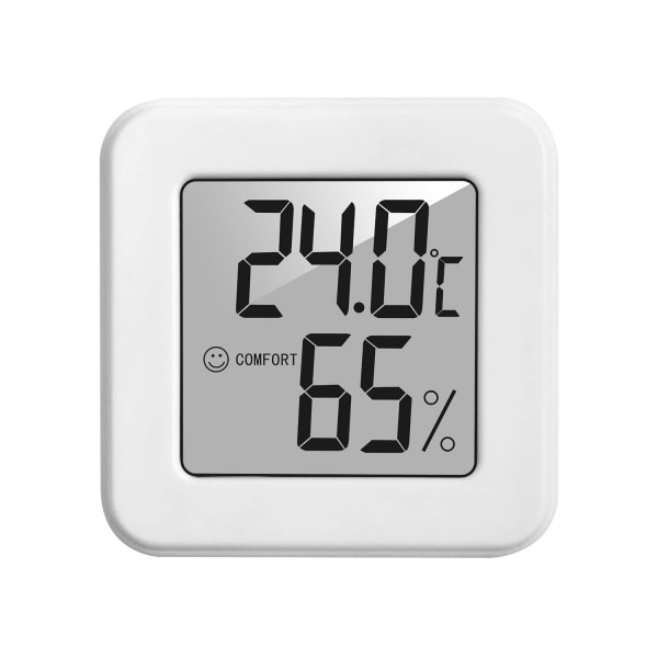 (Hvid 1 stk) Mini LCD indendørs termometer Hygrometer, bærbar høj