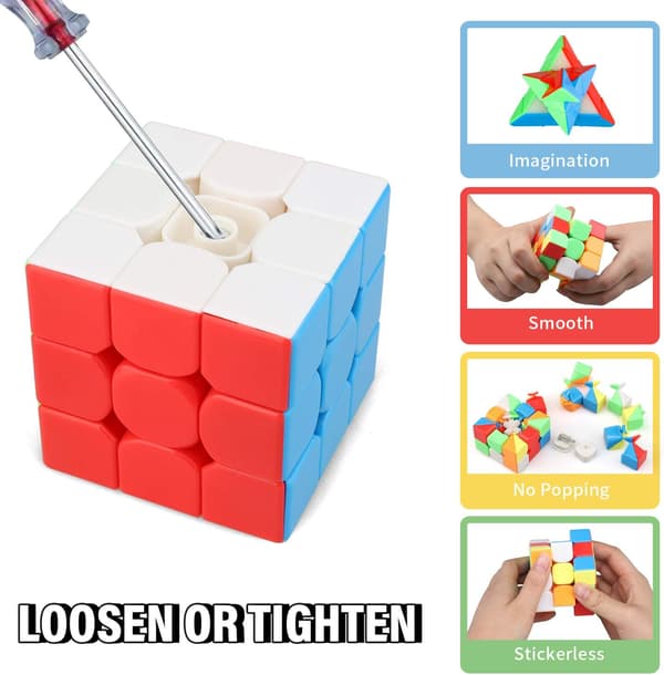 Sæt med 8 magiske terninger - Inkluderer Speed ​​Cubes 3x3, 2x2 Speed ​​