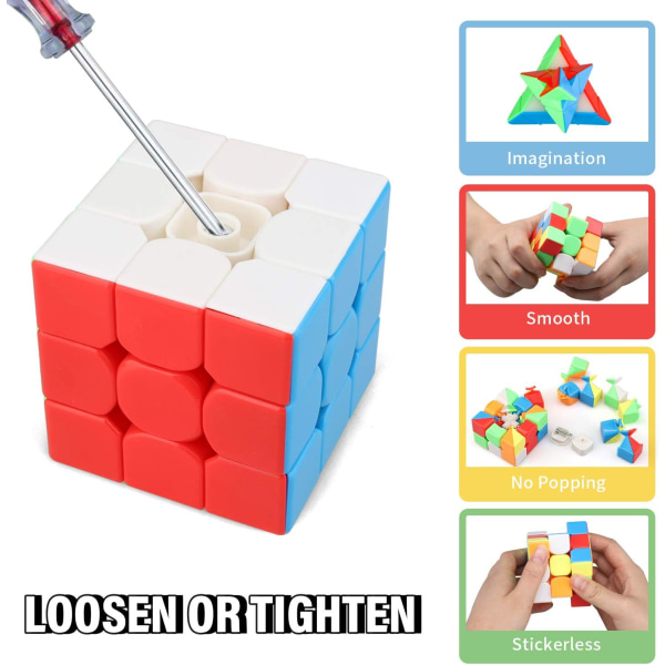 Sett med 8 magiske kuber - Inkluderer Speed ​​Cubes 3x3, 2x2 Speed ​​