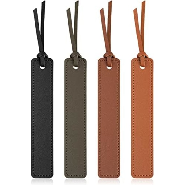 13x2,4 cm 4 kpl Nahka Kirjanmerkkejä, Klassinen Ommeltu Kirjanmerkki, Kirjanmerkkejä Nahkahihnalla, Sivunmerkinnät Lukemisen Lahjat