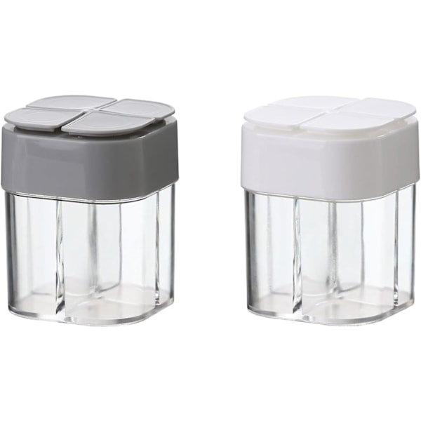 Kryddlåda för kök Transparent Kryddbehållare Kryddburk 4 i 1 Kryddströare Kryddflaska Kryddlåda för Kök Kryddburkar för Peppar Kryddor 2 Styc