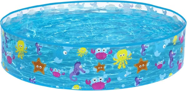 Ovanjordisk pool, rund plaskdamm, 122 x 25 cm