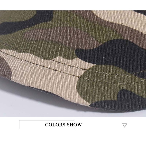 Camouflage flat top baseballkasket (ørkenfarve), militær stil C