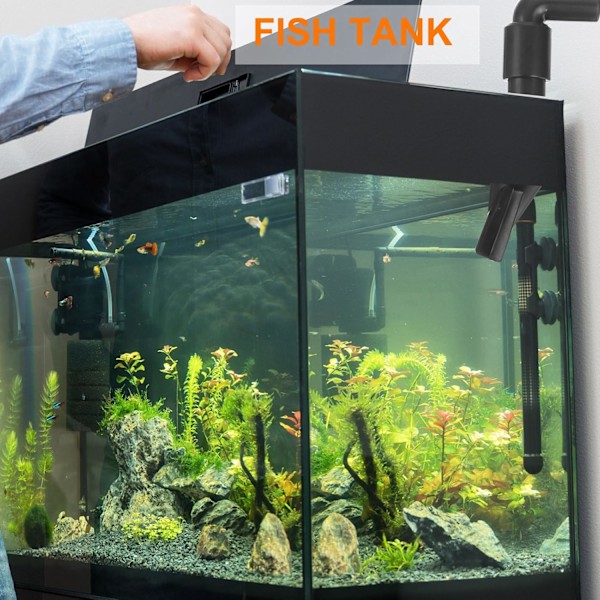 (Svart) 1st Akvariummunstycke, 360° Fri Rotation Plast Akvariumpumpmunstycke, 8mm/0.31\" OD Platt Vattenutlopp Returslang