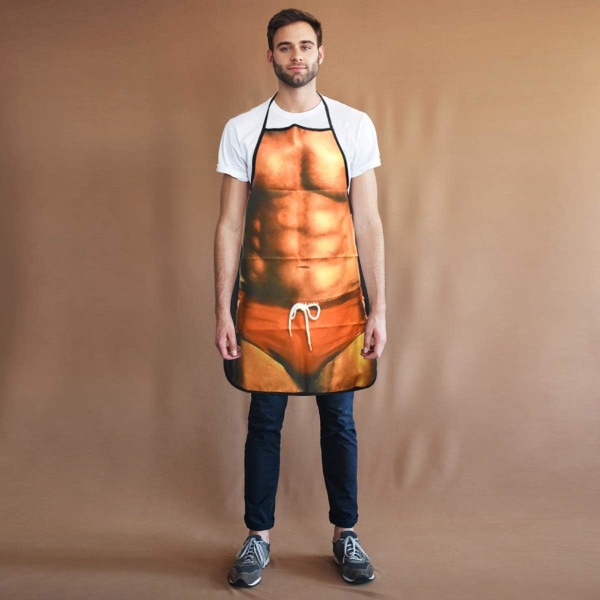 Sexet sjov nyhed madlavningsforklæde BBQ festforklæde med muskulatur