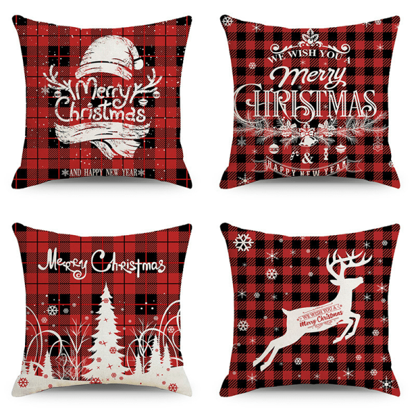 Christmas Cushion Cover 45x45 Set of 4 (Style 19)