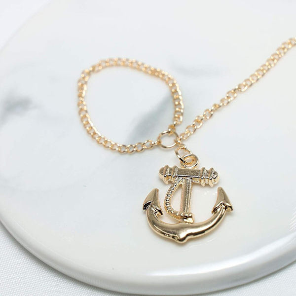Guld Armbånd med Anker - Slave Armbånd - Håndkæde -