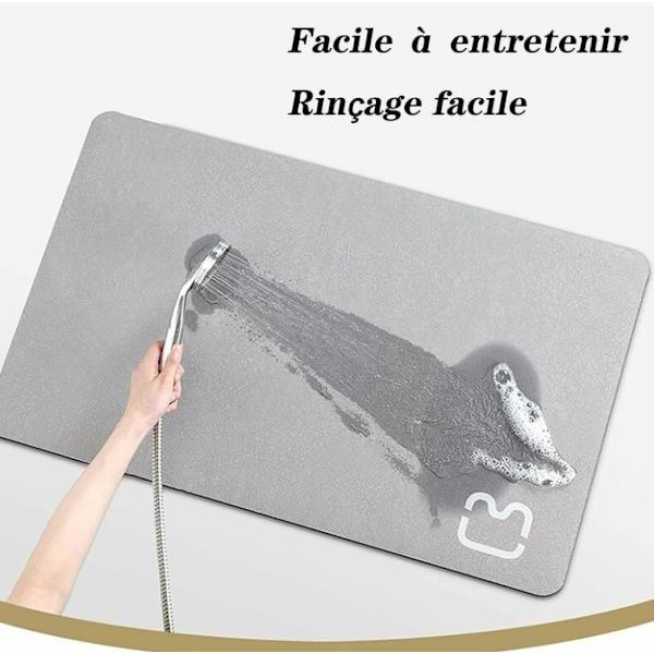 (Grå, 50 x 80 cm) Sklisikker badematte superabsorberende diatomittbad