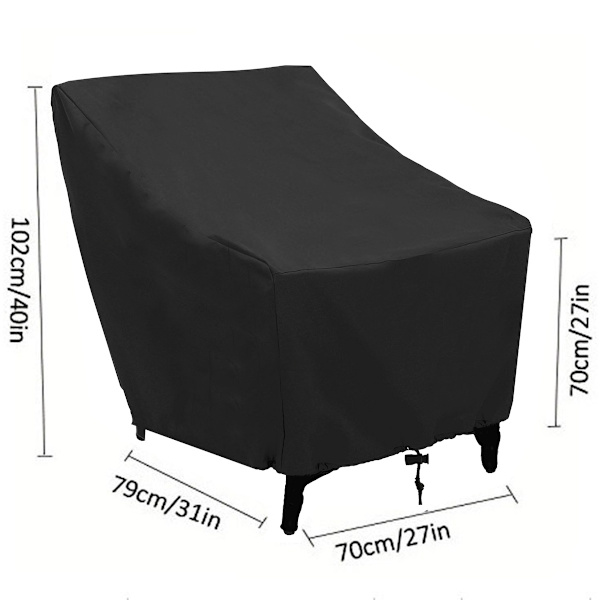 (Sort, 70x79x102cm) Havemøbelbetræk Vandtæt, Udendørs Stol