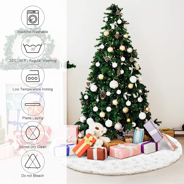 Faux Pelskjørt til Juletre 78cm Luksuriøs Hvit Jul Plus