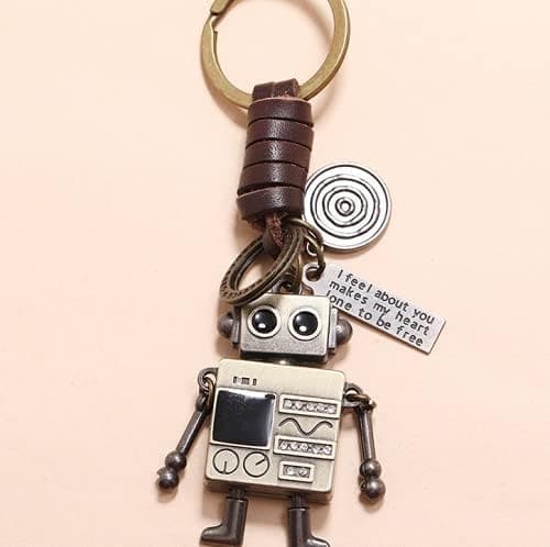Robot nøglering, vævet ko-læder, produktion