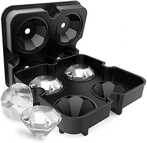 4-Håls Diamantformad Silikon Isbitsform med Lock