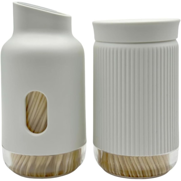 2-pack, Snygg Design | Rymmer Cirka 600 Tandpetare | Praktisk och Färgglad Matrumstillbehör