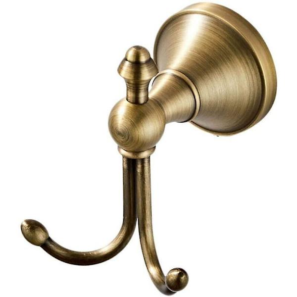 Dobbel kåpe krok solid messing badehåndkle krok