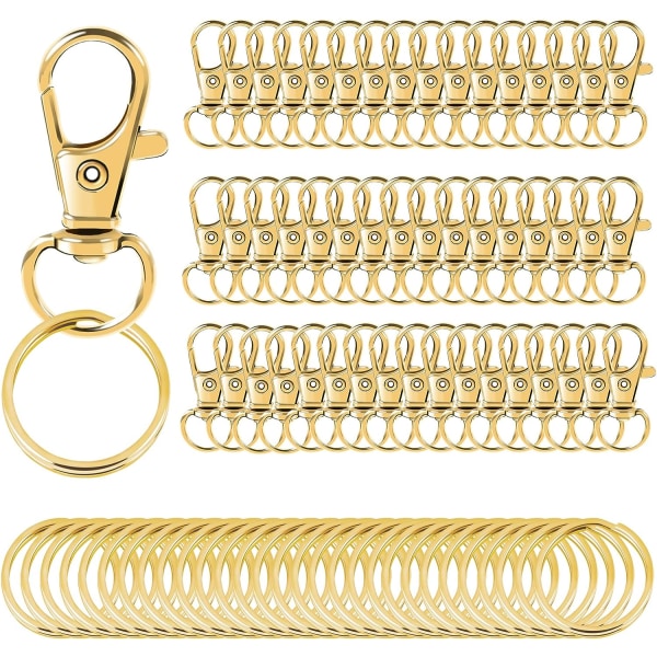 100 kpl/erä Gold Twist Clasp kaulanauhakiinnikkeet avaimenperällä, lehdet